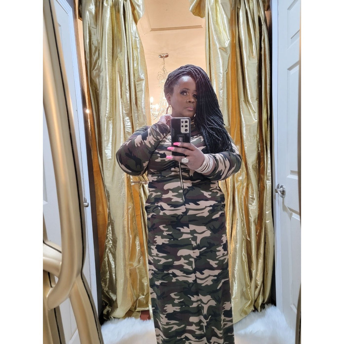 camouflage maxi dress Curvy Close Plus Size Camouflage Maxi Dress With Pockets – The Choosy Chic Boutique
